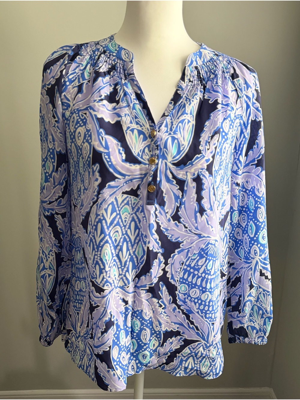 Lilly Pulitzer Elsa Silk Blouse Size XXS